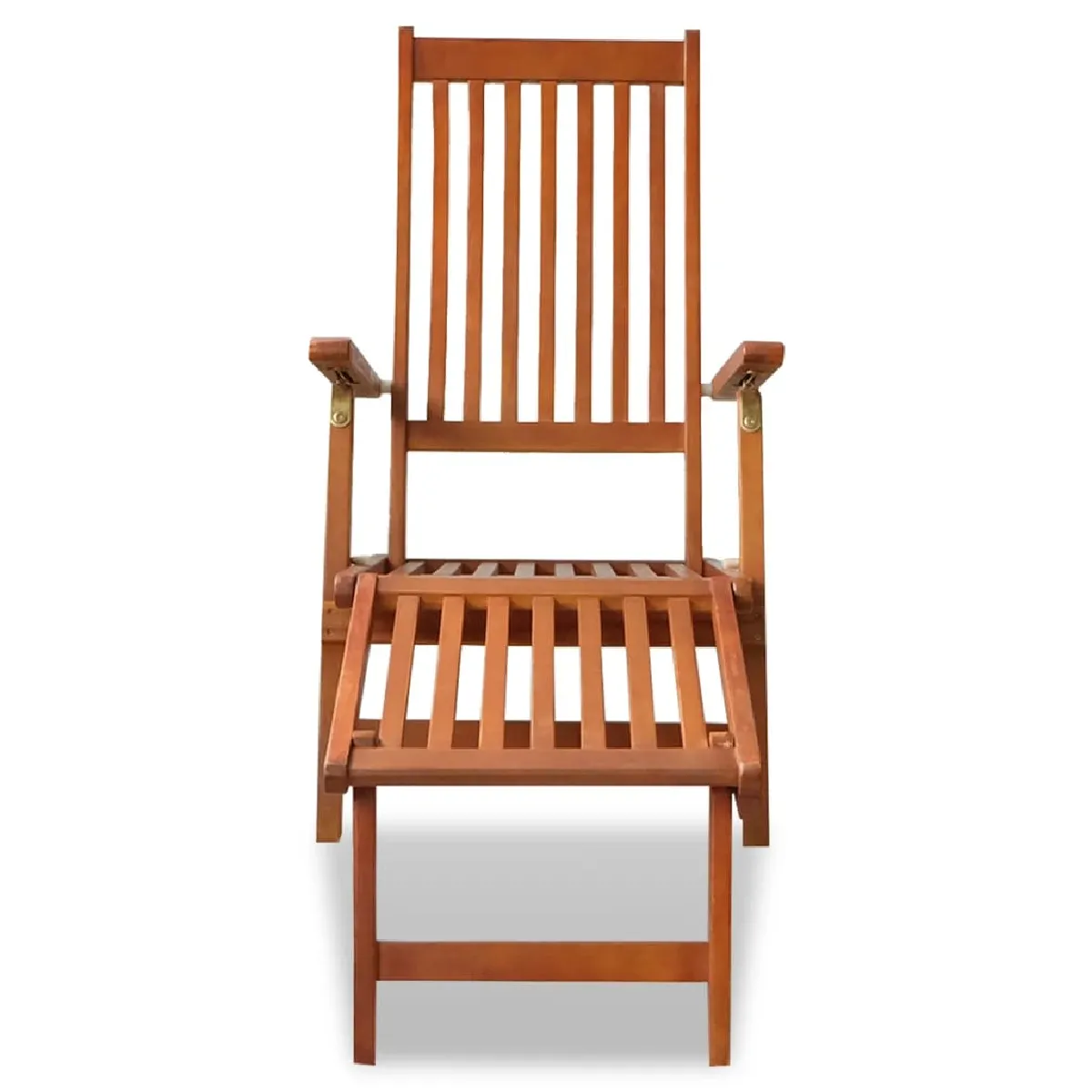 Transat Chaise Longue Bain De Soleil Lit De Jardin Terrasse Meuble D'extérieur Avec Repose-pied Bois D'acacia Solide 02_