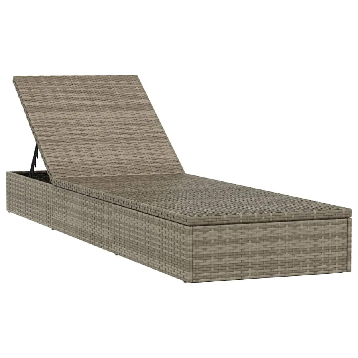 Transat Chaise Longue Bain De Soleil Lit De Jardin Terrasse Meuble D'extérieur 201 Cm Avec Coussin Gris 201x55x62 Cm Rés