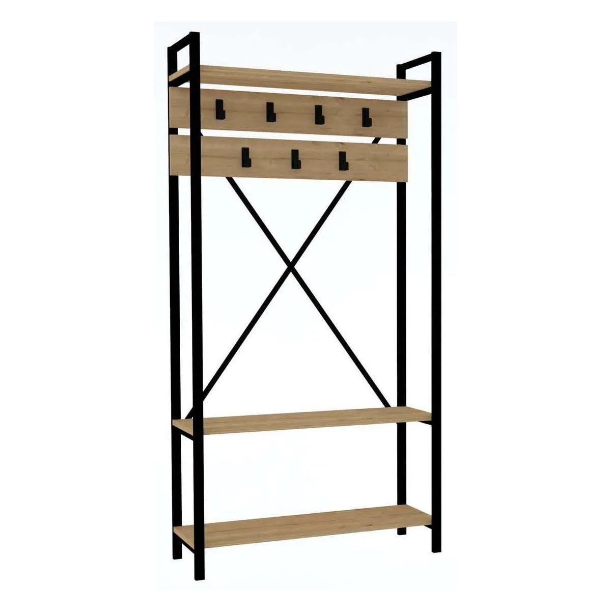 Porte Manteau Design Industriel Sapphire - L. 90 X H. 180 Cm - Noir