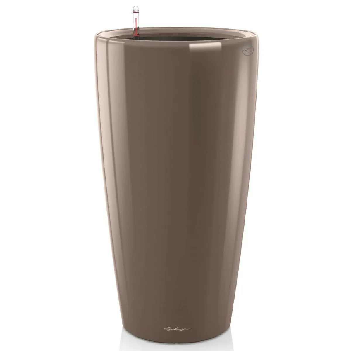 Lechuza Pot Rondo Premium 32 - kit complet, taupe brillant D. 32 cm