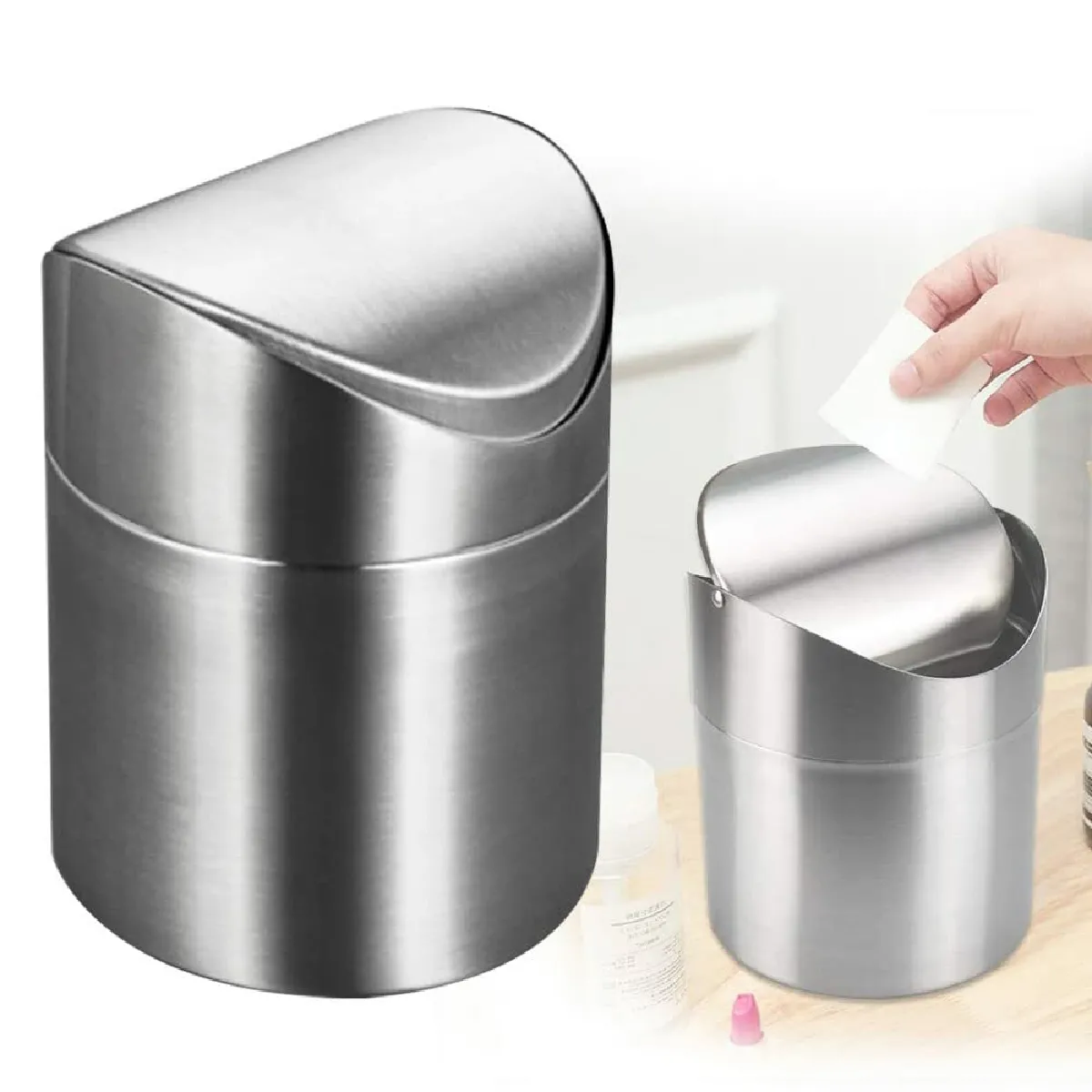 Petite Poubelle De 1,5l De Table Inox