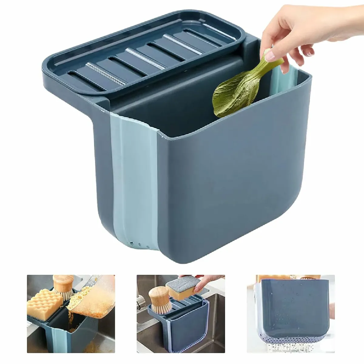 Poubelle À Séparation Sèche Et Humide De 1l Bleu