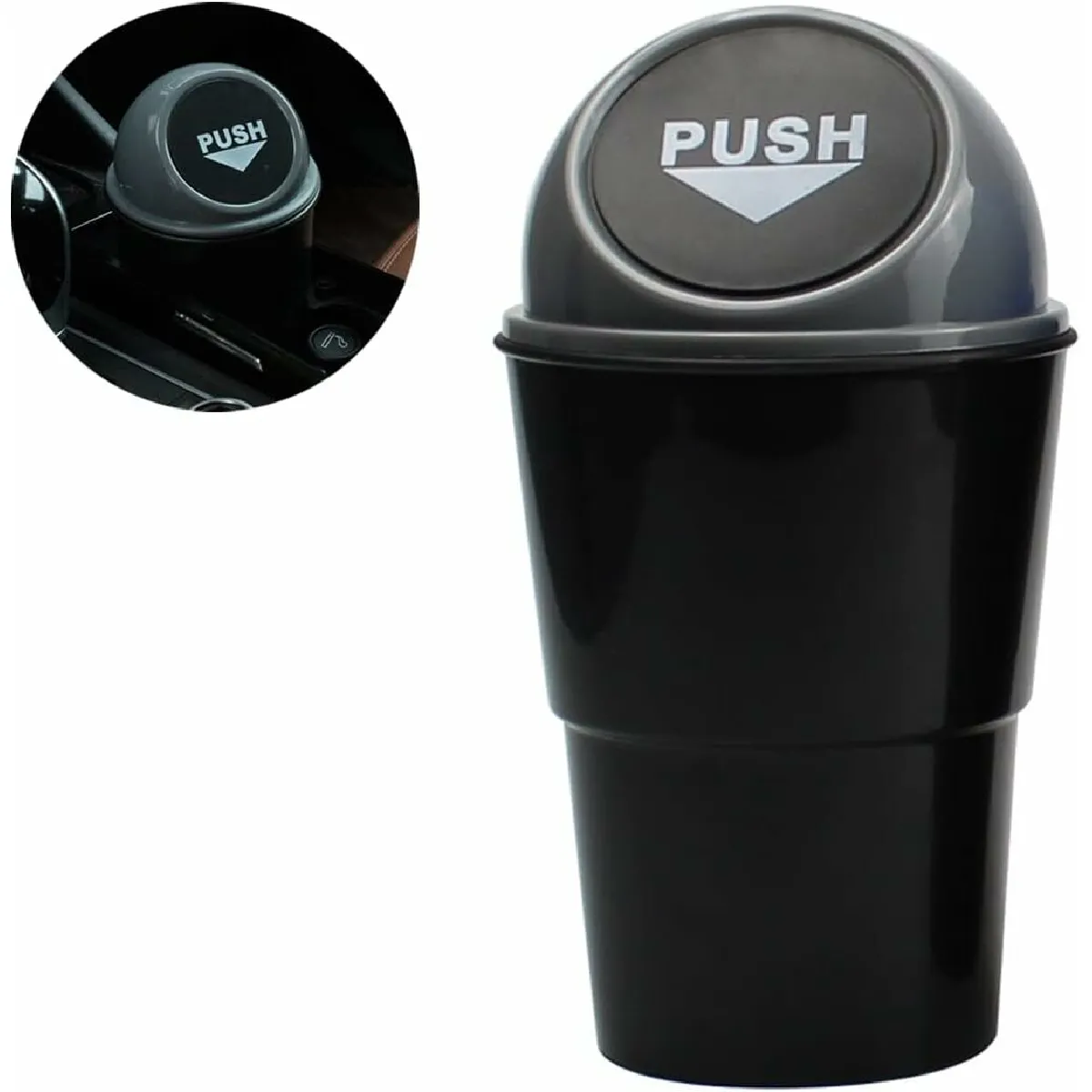 Mini Poubelle De Voiture De 0,5l Gris