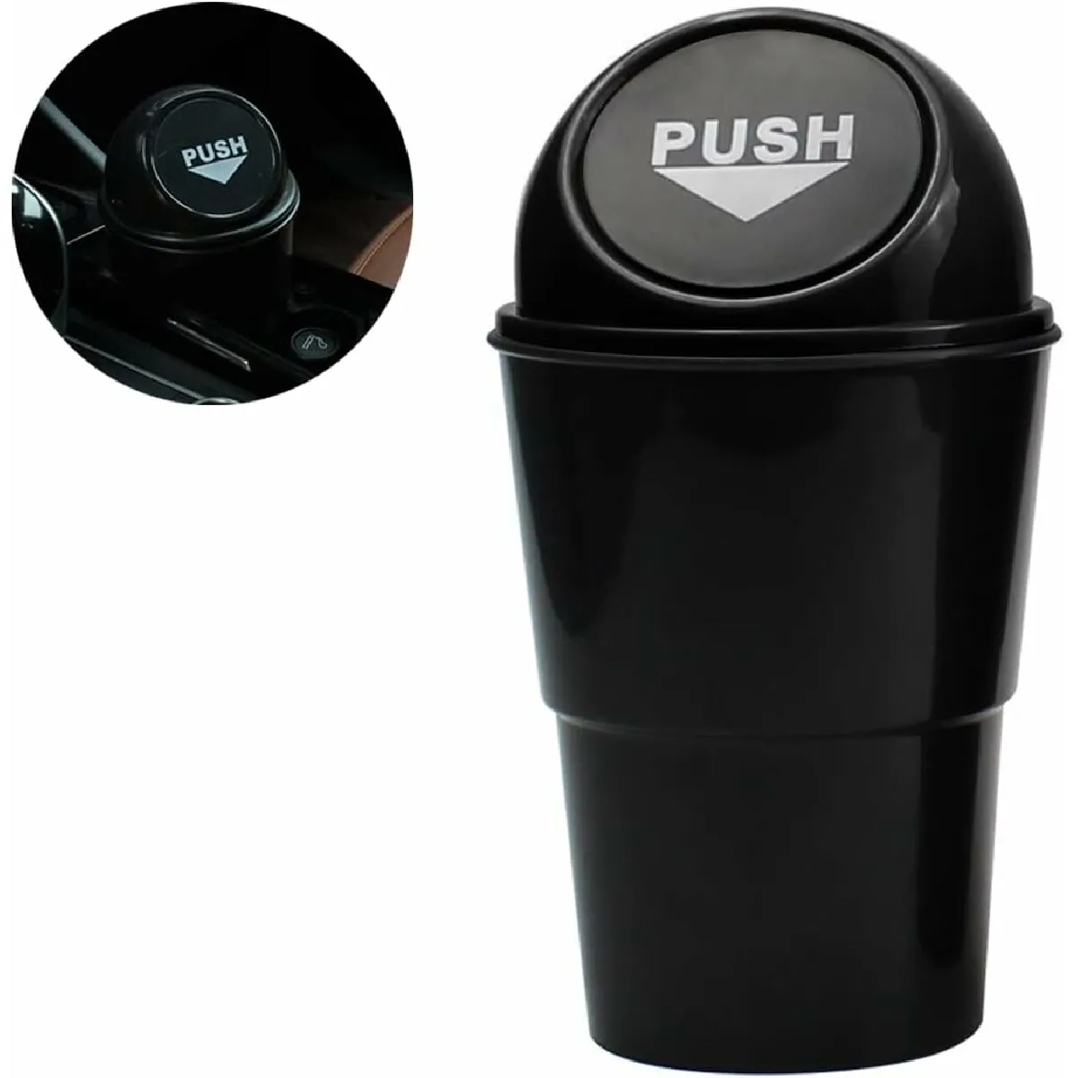 Mini Poubelle De Voiture De 0,5l Noir