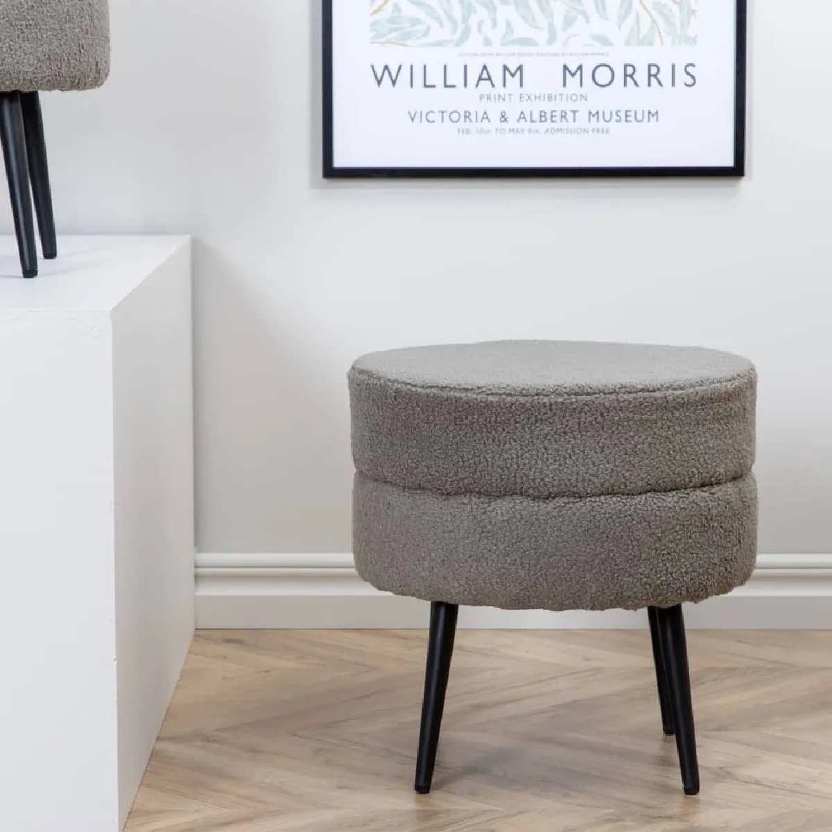 Pouf Pot 40x40x40 Cm Teddy Noir Et Gris Venture Home