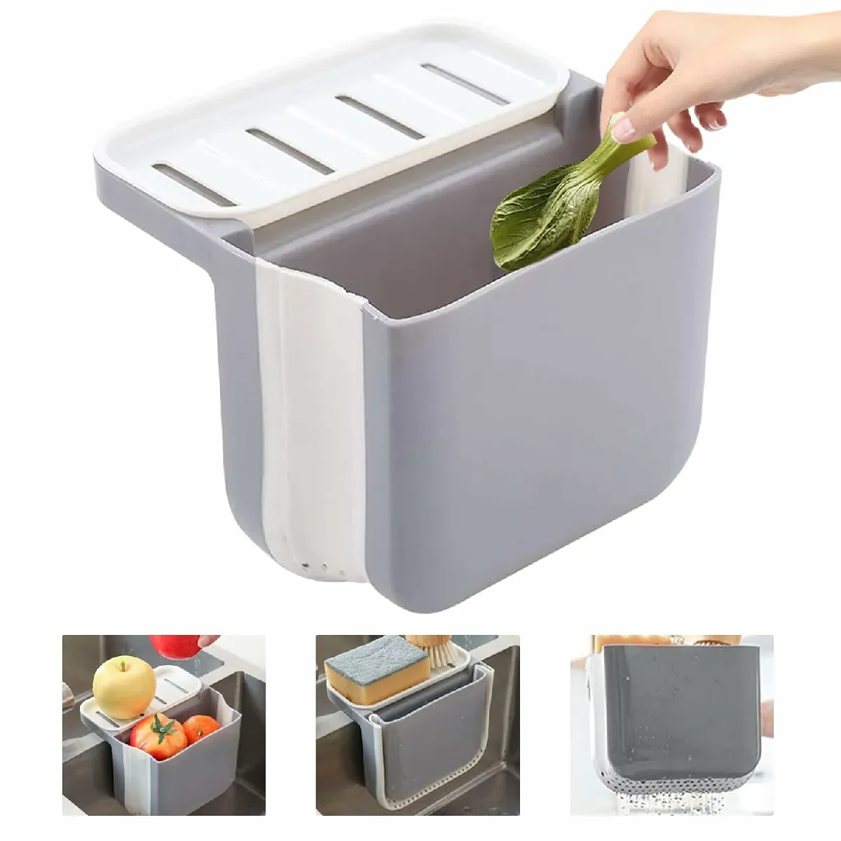 Poubelle À Séparation Sèche Et Humide De 1l Gris