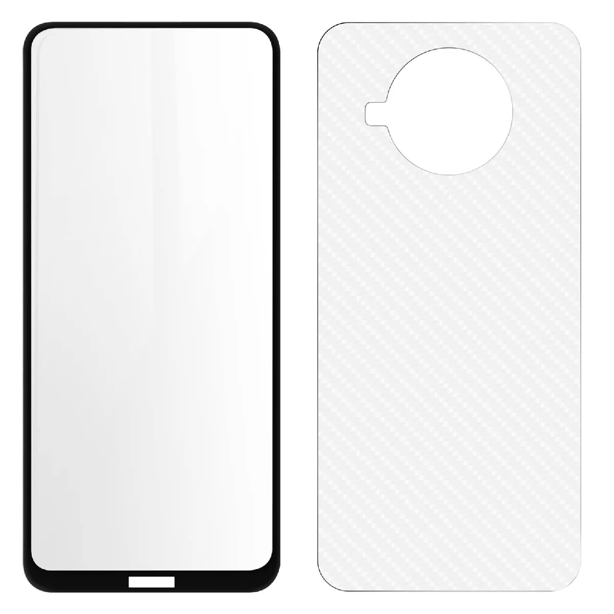 Film Pour Nokia X20 Et X10 Avant Verre Trempé Et Arrière Souple Carbone Transparent