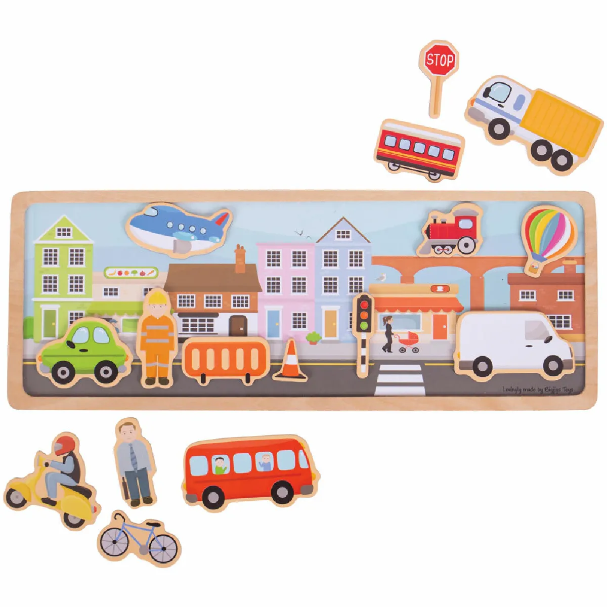 Bigjigs Toys, Tableau D'activité Magnétique City, Adapté Aux ges Dès 3 Ans