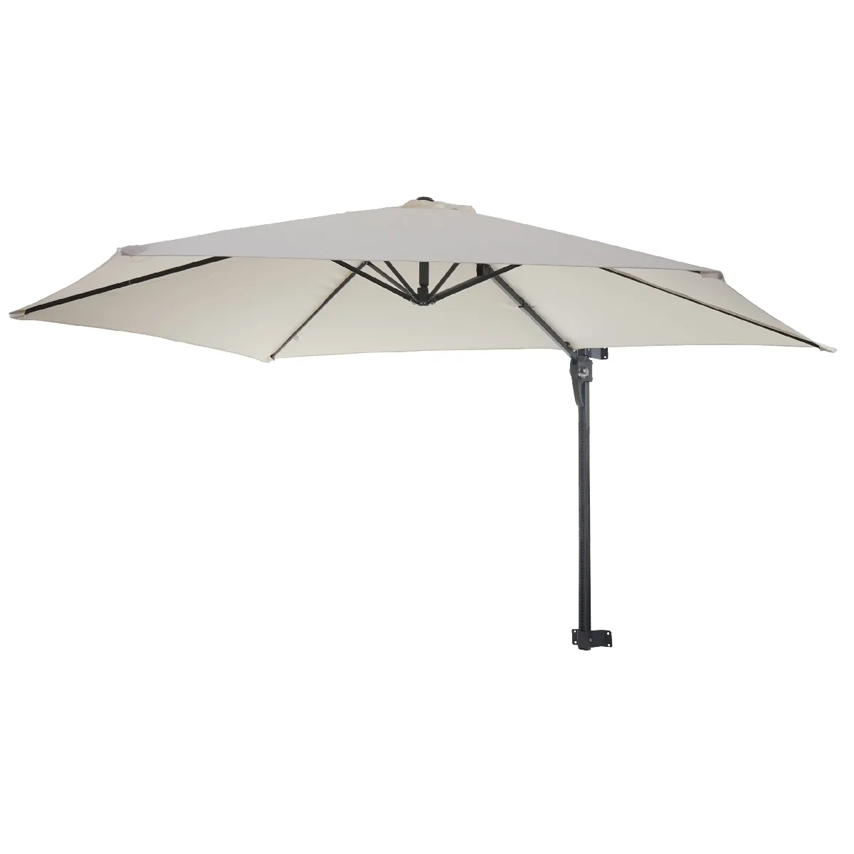 Décoshop26 04_0005634 Parasol De Terrasse Parasol De Balcon Carré Noir, Crème