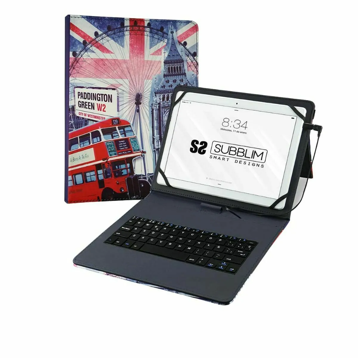 Subblim Sub-kt1-usb050 Clavier Pour Tablette Qwerty Espagnole Micro-usb