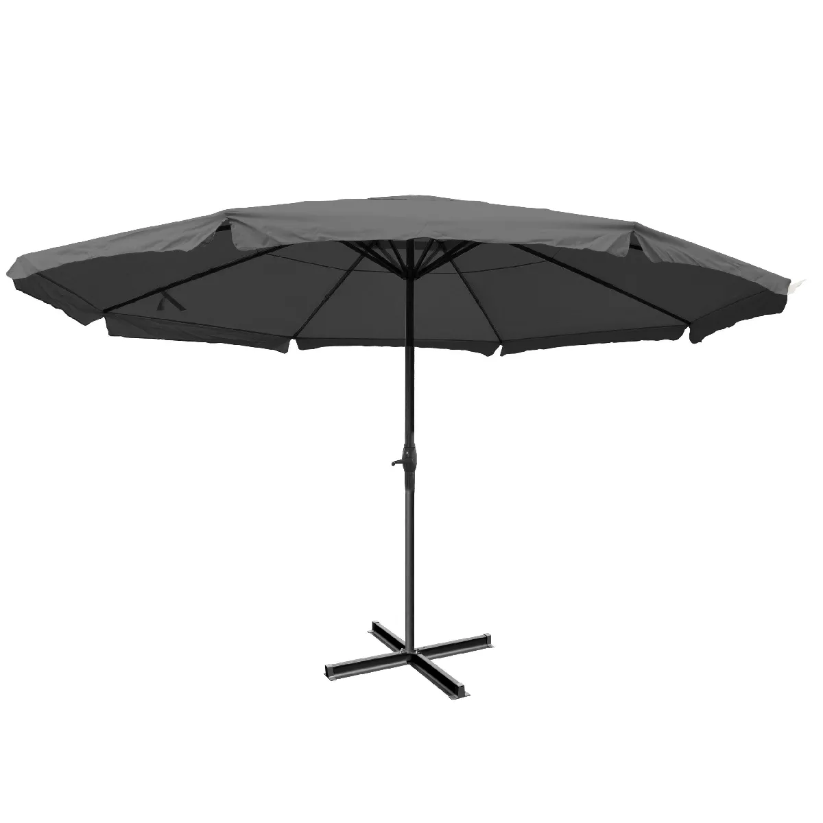 Décoshop26 04_0003869 Parasol De Terrasse Parasol Résidentiel Rond Noir
