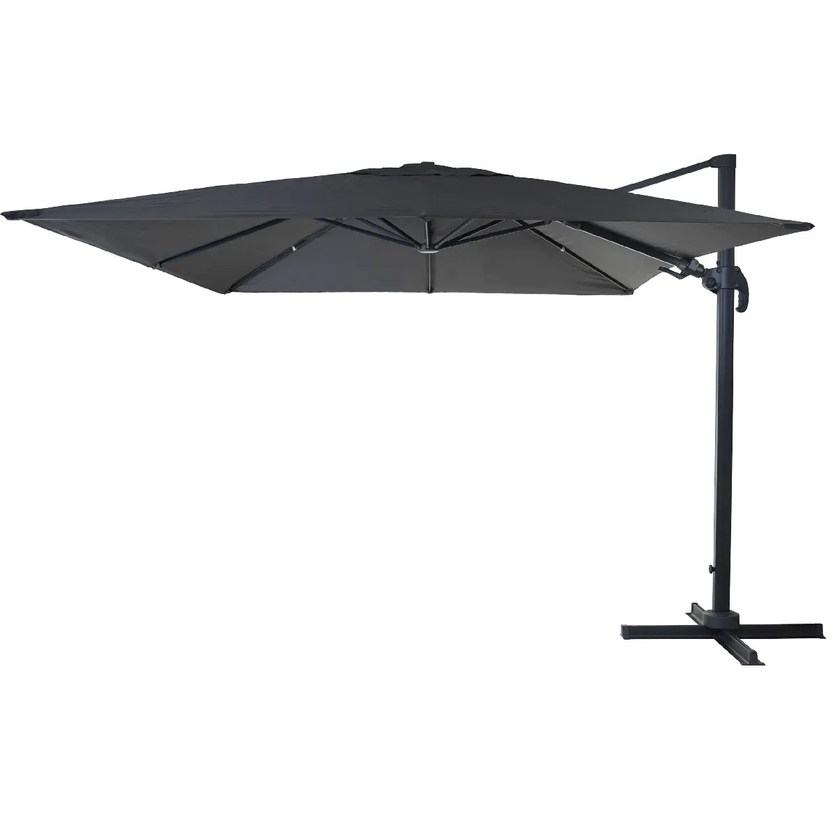 Décoshop26 04_0003440 Parasol De Terrasse Parasol D'aire De Jeux Commerciale Rectangle Noir