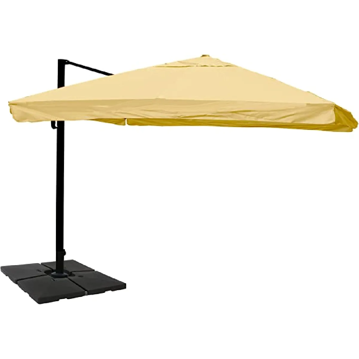 Décoshop26 04_0003334 Parasol De Terrasse Parasol D'aire De Jeux Commerciale Rectangle Noir, Crème