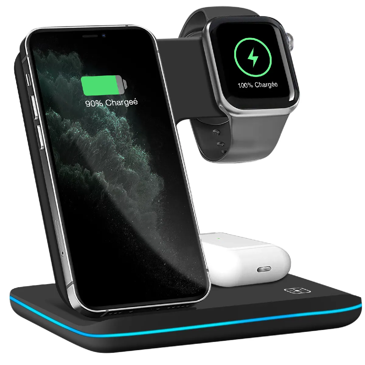 Dock De Charge À Induction Pour Iphone, Apple Watch Et Airpods Vertical Noir