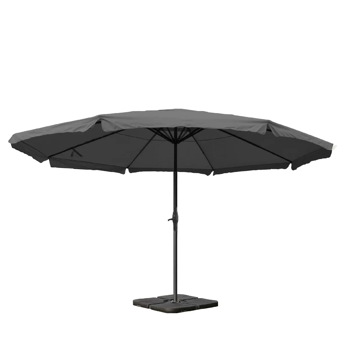 Décoshop26 04_0003866 Parasol De Terrasse Parasol De Balcon Rond Anthracite, Noir