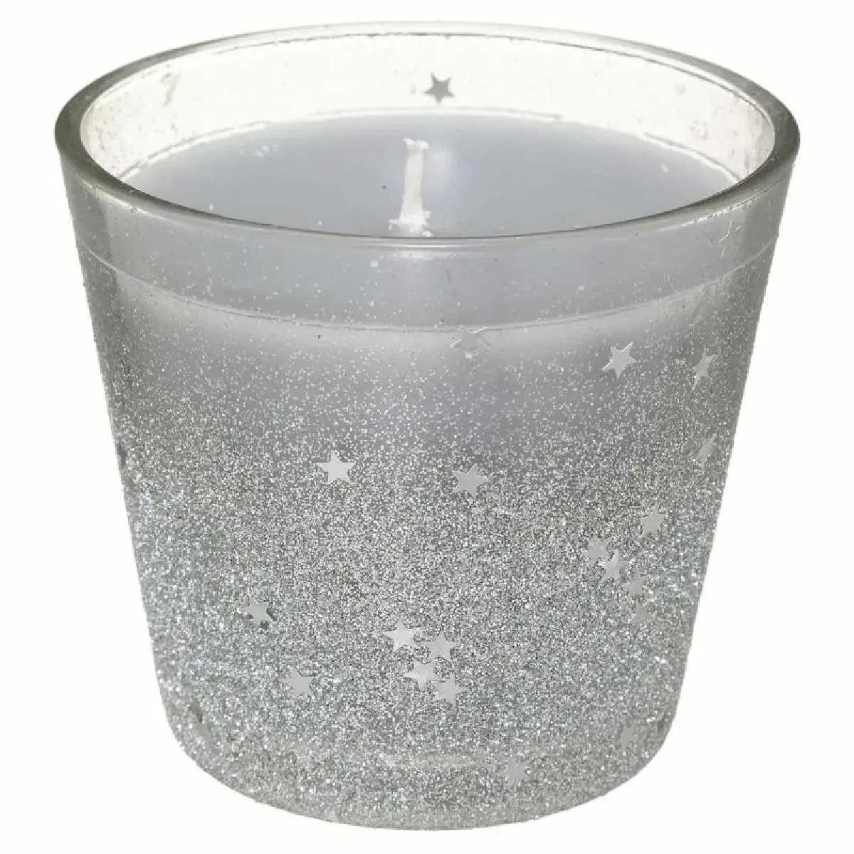 Bougie Photophore Paillettes Argent 190 G En Verre - Feeric Lights & Christmas