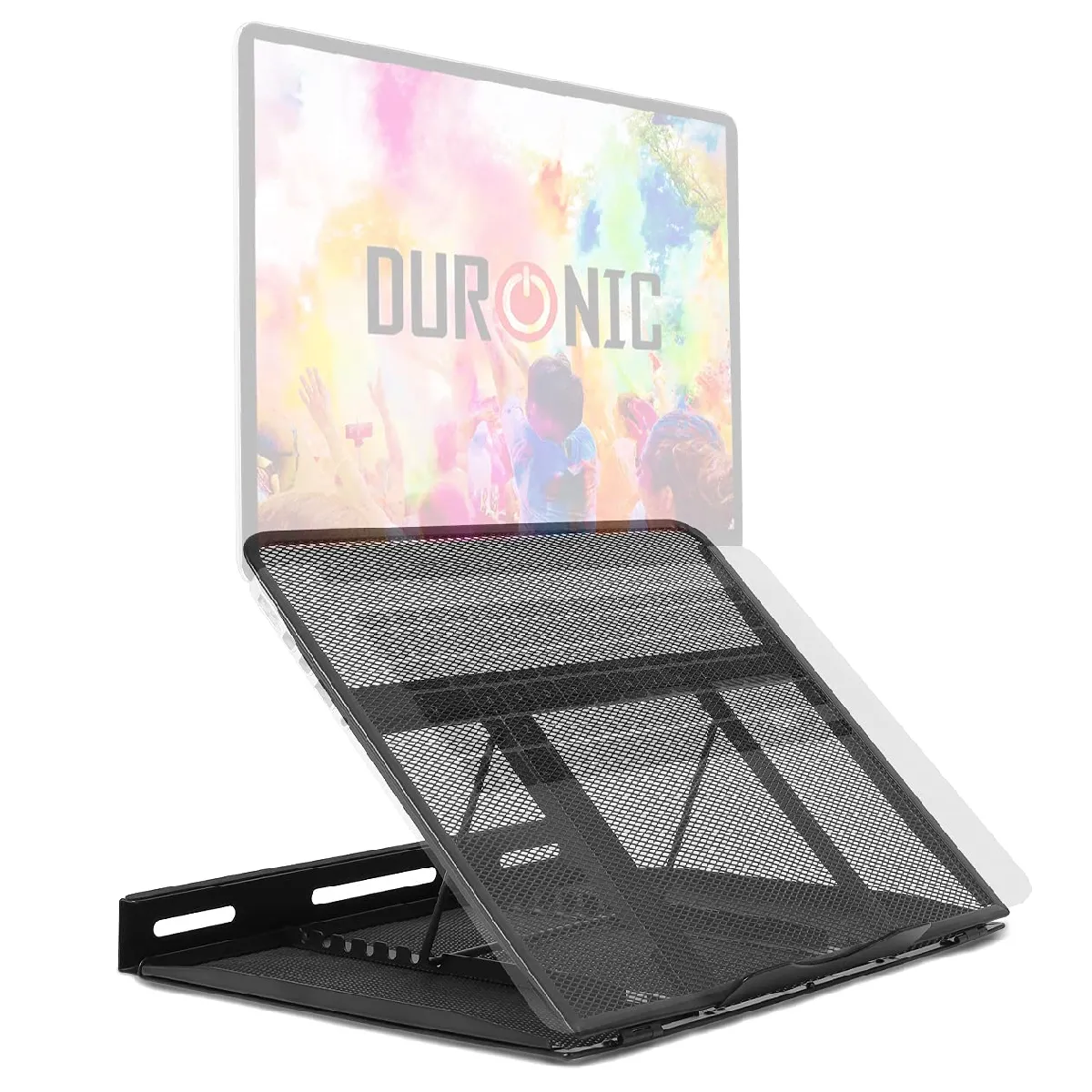 Rehausseur D'écran Hauteur Ajustable Charge Max 10kg Support Pour Moniteur Ou Ordinateur Portable Duronic Dm074