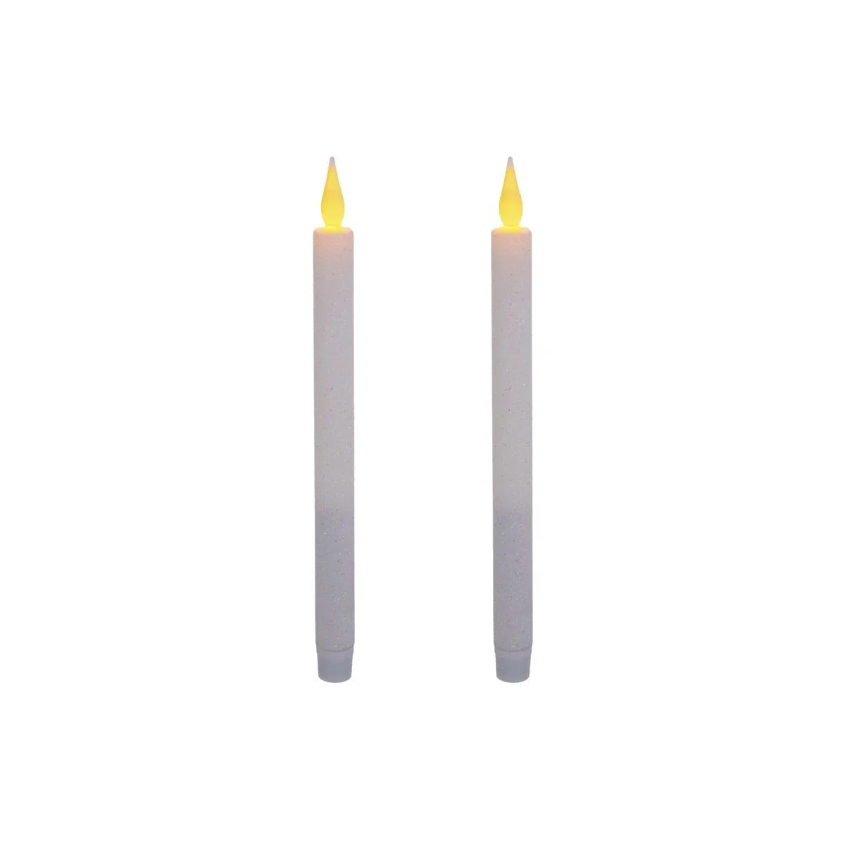 Lot De 2 Bougies Baton Led Pailletées Blanc - Feeric Lights & Christmas