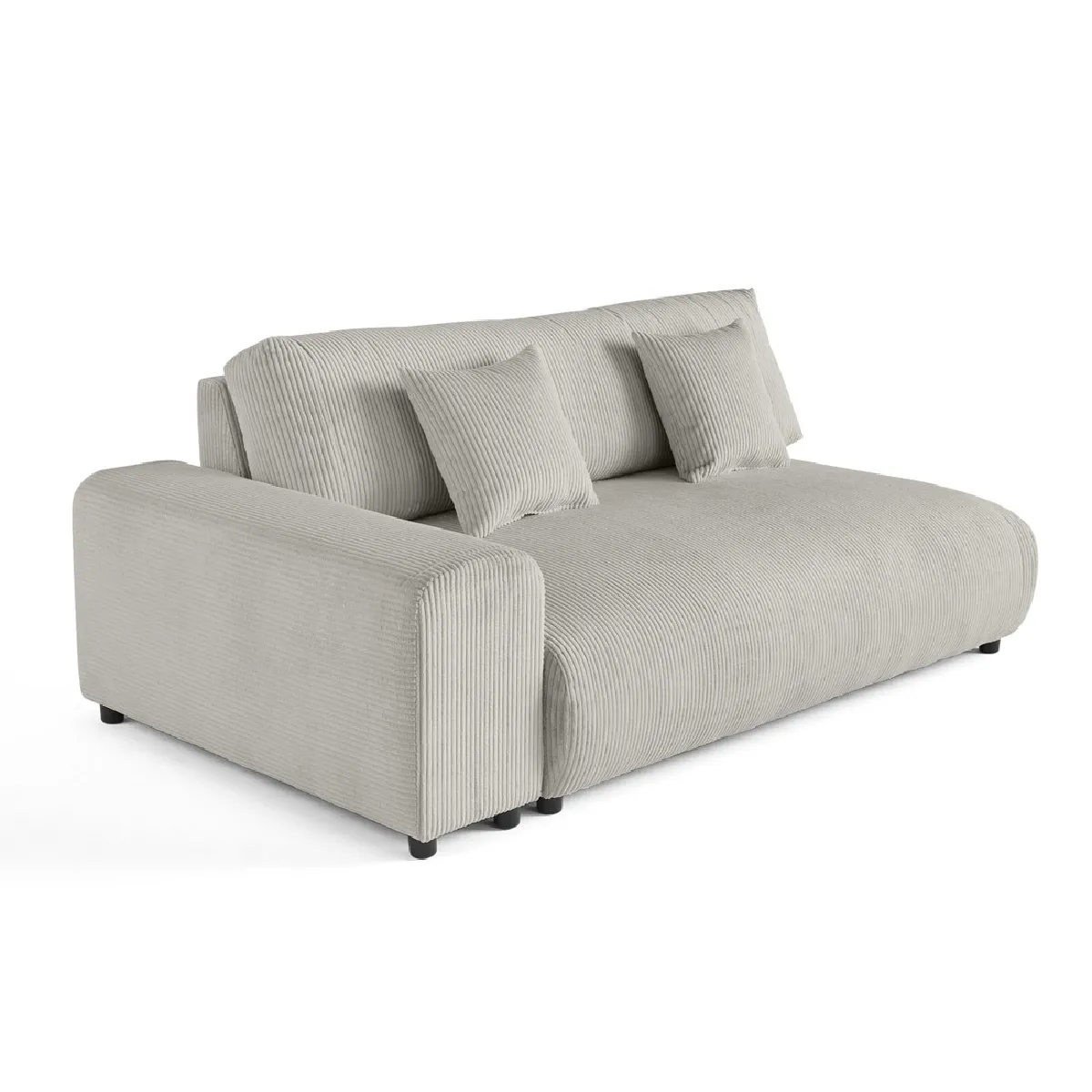 Garance - module d'assise 3 places avec accoudoir gauche - en velours côtelé - Lisa Design