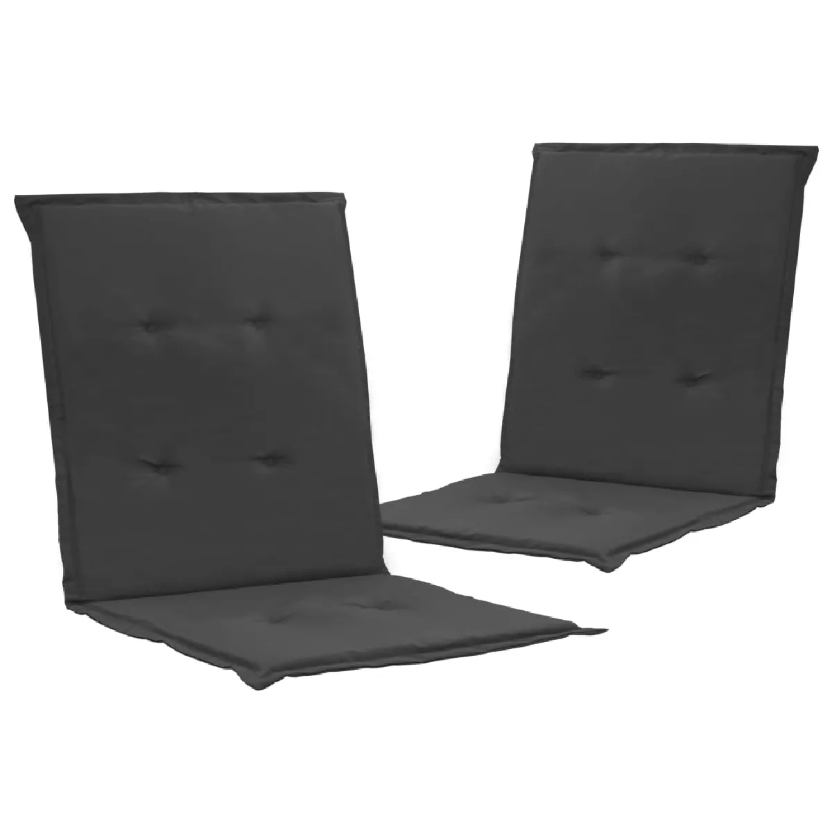 Lot De 2 Coussins De Chaise De Jardin 100% Polyester Anthracite 100x50x3 Cm Dec021676