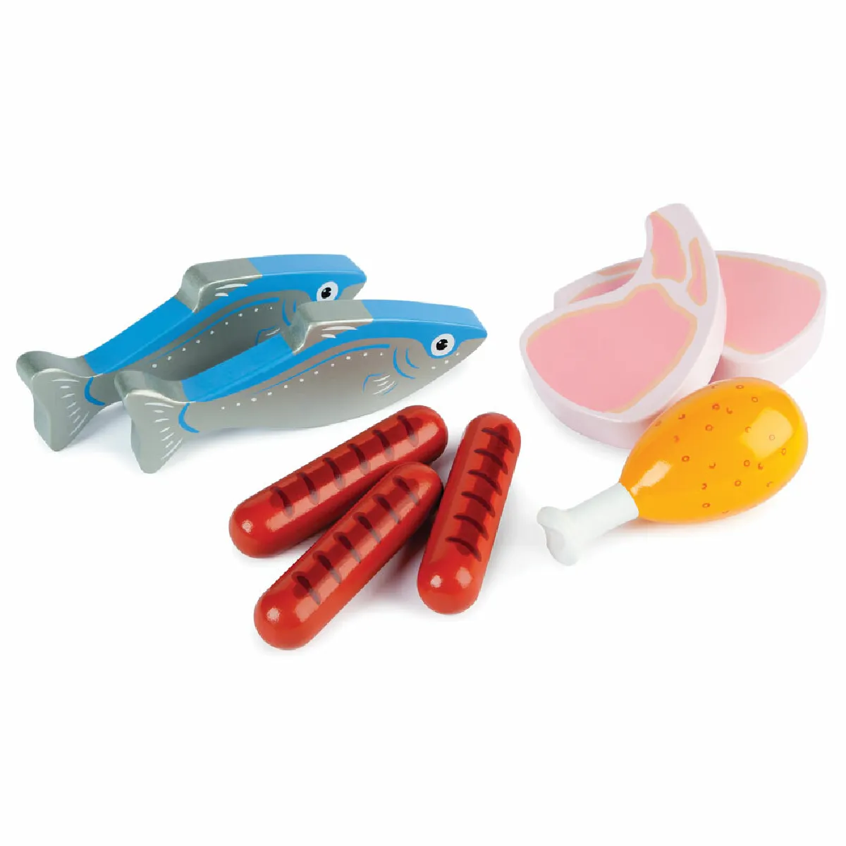 Tidlo, Ensemble De Viande Et De Poisson En Bois, Adapté Aux ges Dès 3 Ans