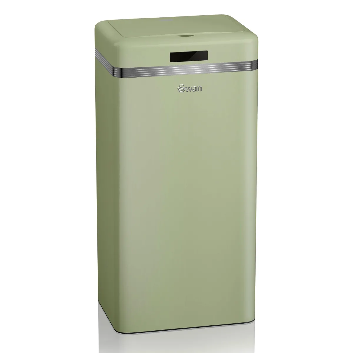 Swan - Swka4500gn Retro Poubelle À Ouverture Automatique Avec Capteur, Métal, 45 Litres, Vintage Vert