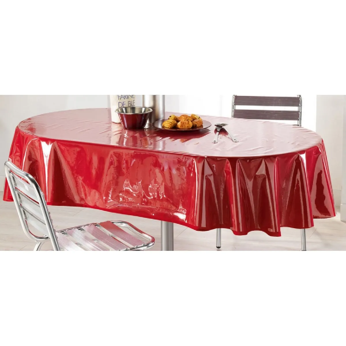 Toile Cirée De Protection Ovale "cristal" 140x240cm Transparent