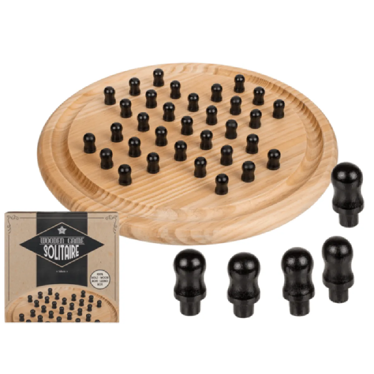 Jeu De Solitaire En Bois Grand Modèle