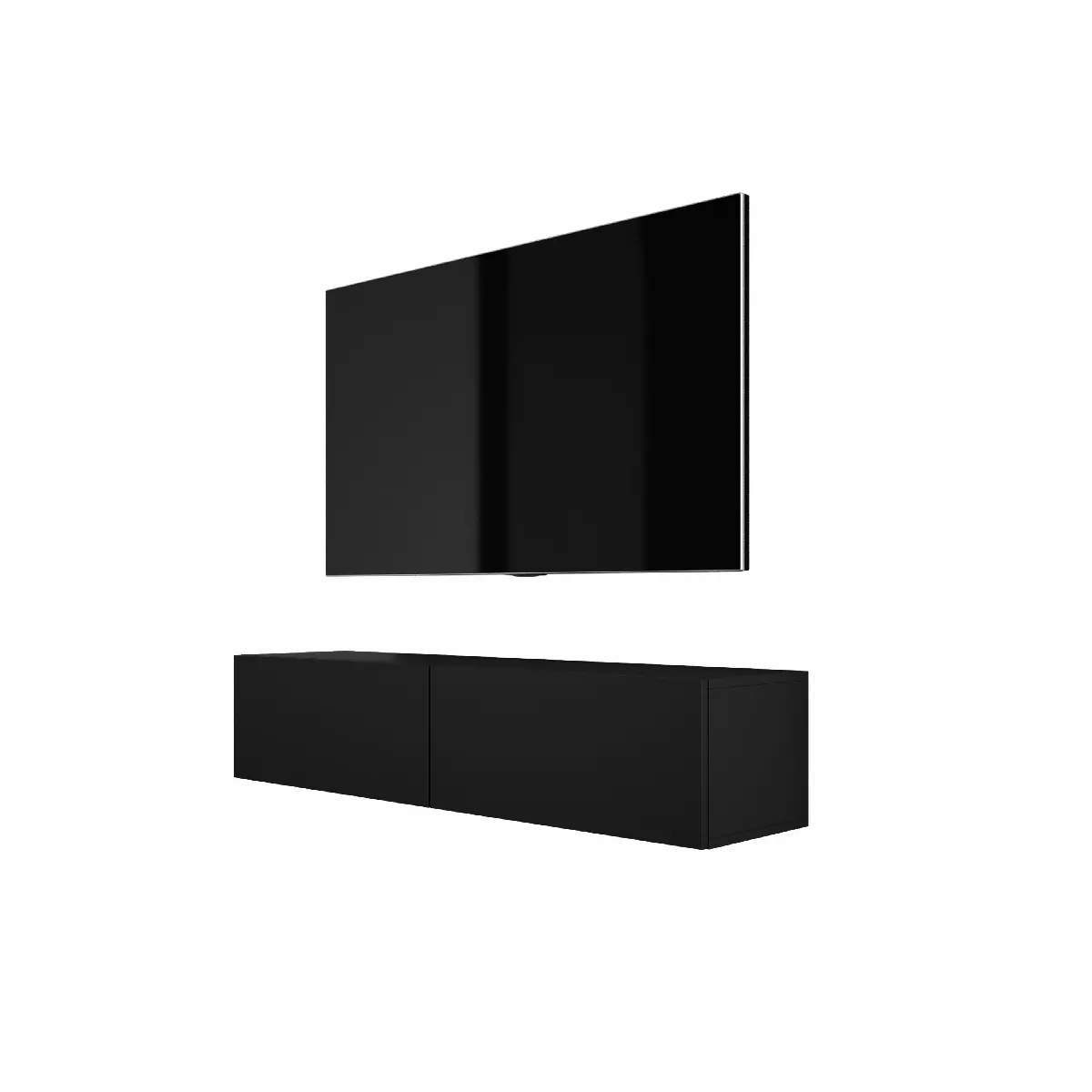 Meuble TV Suspendu, 140 X 34 X 32 Cm, Noir