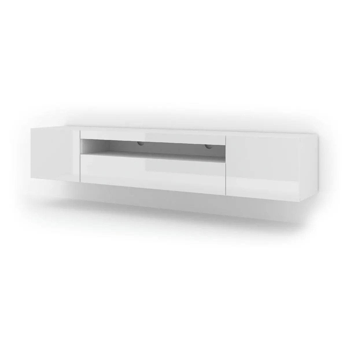Meuble TV effet bois Blanc