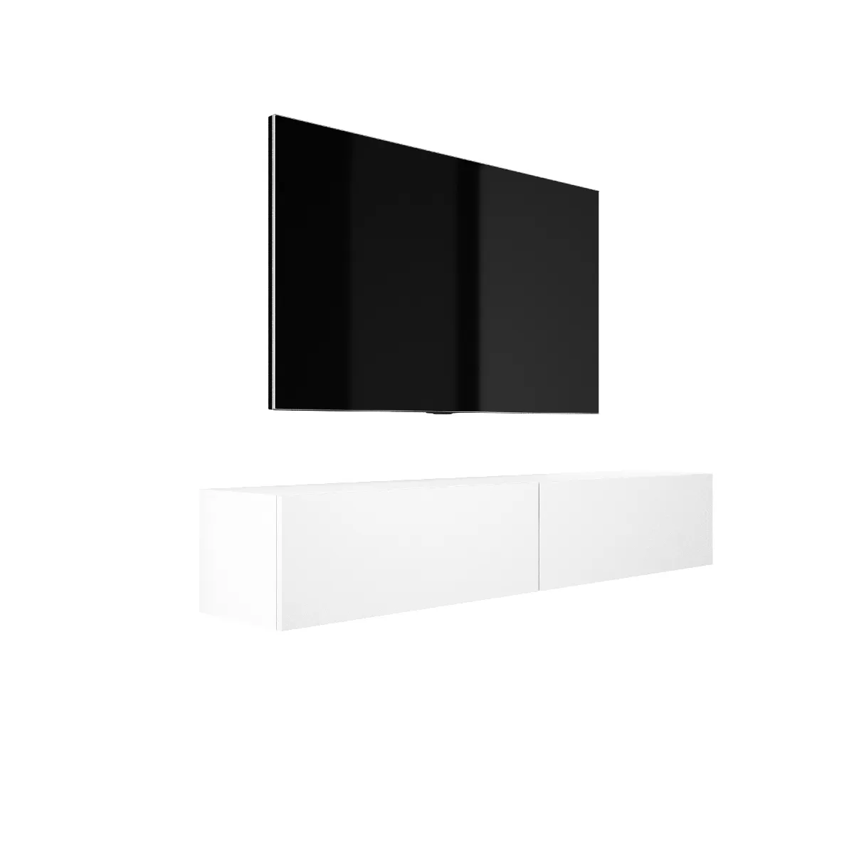 Meuble TV Suspendu, 170 X 34 X 32 Cm, Blanc Mat