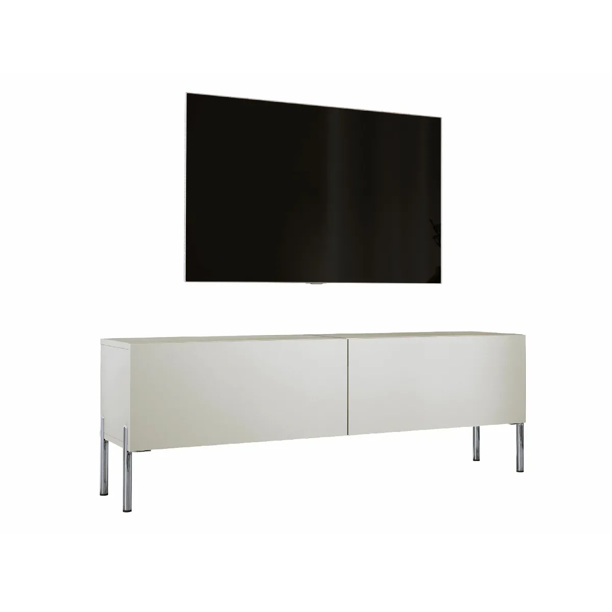 Meuble TV: Cachemire, Pieds Chrome, 140 X 52 X 32 Cm