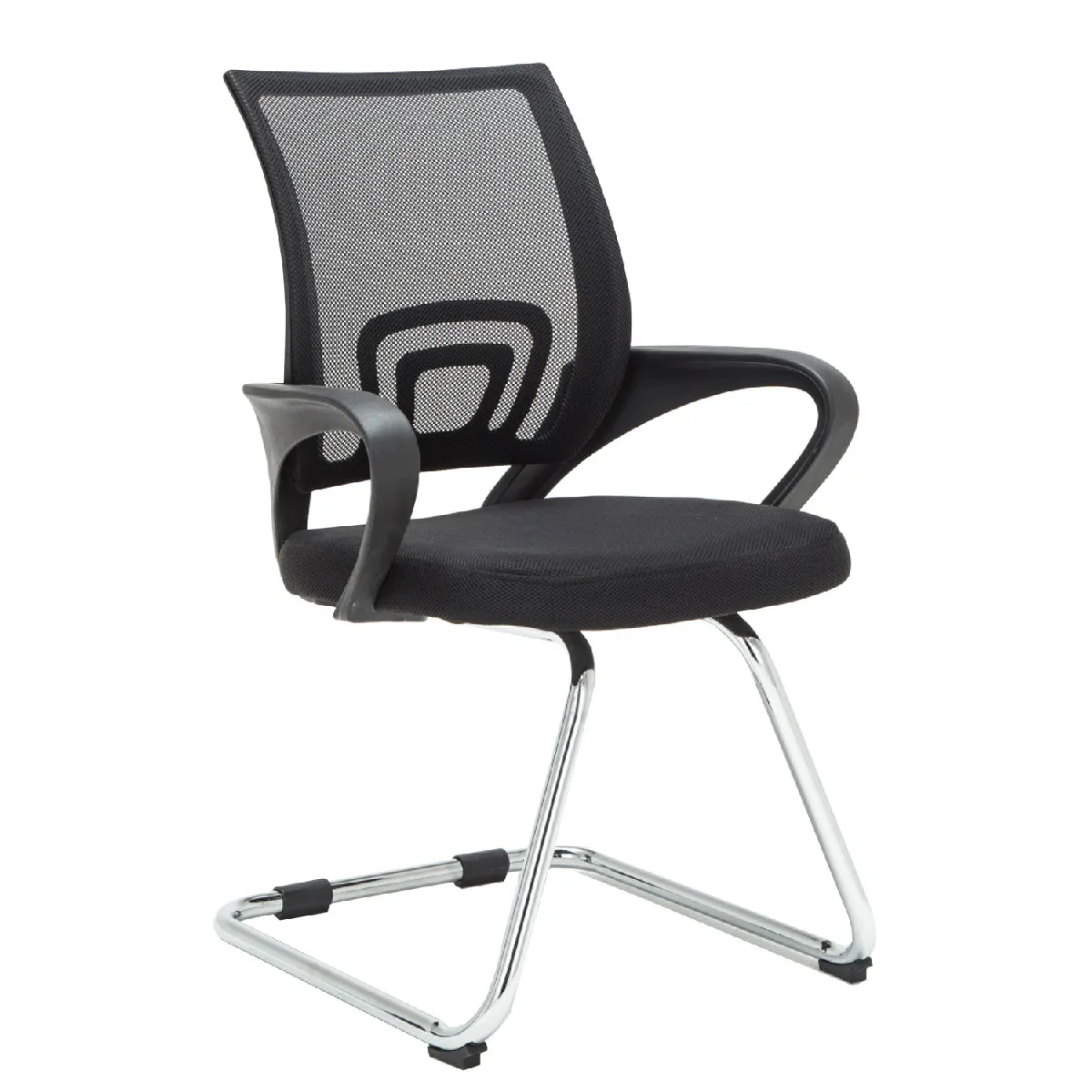 Decoshop26 Chaise de bureau réception - Noir