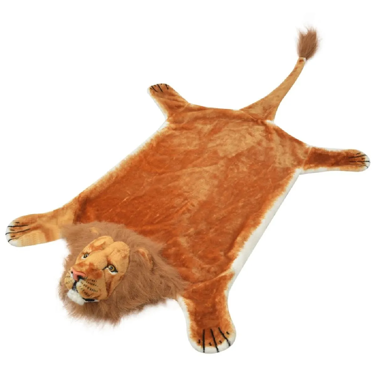 Tapis En Peluche En Forme De Lion 205 Cm Marron Dec024174