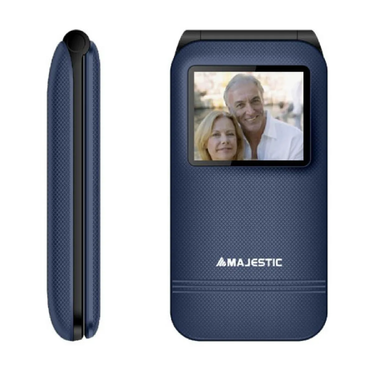 New Majestic 300086_cb Téléphone Portable 4,5 Cm (1.77") 76 G Noir, Bleu Téléphone Pour Seniors