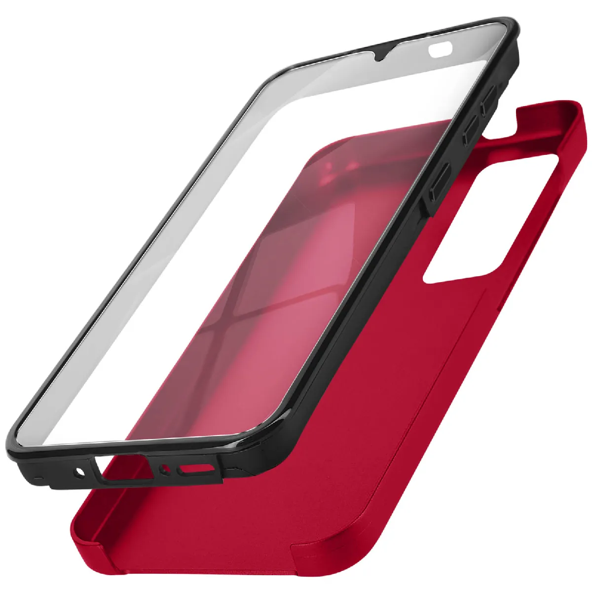 Coque Intégrale Pour Samsung A35 Rigide Et Avant Souple Tactile Rouge