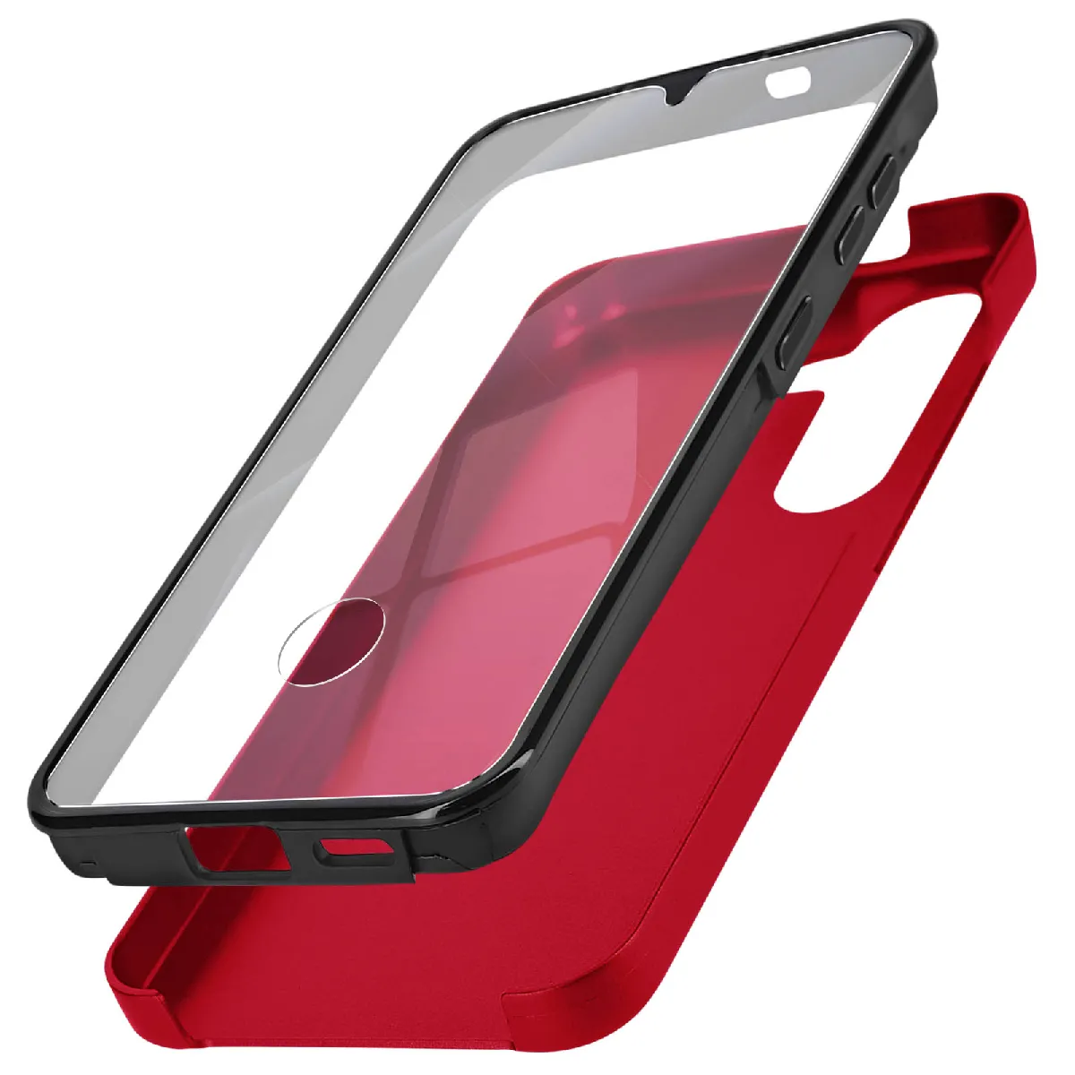 Coque Intégrale Pour Samsung S24 Plus Rigide Et Avant Souple Tactile Rouge