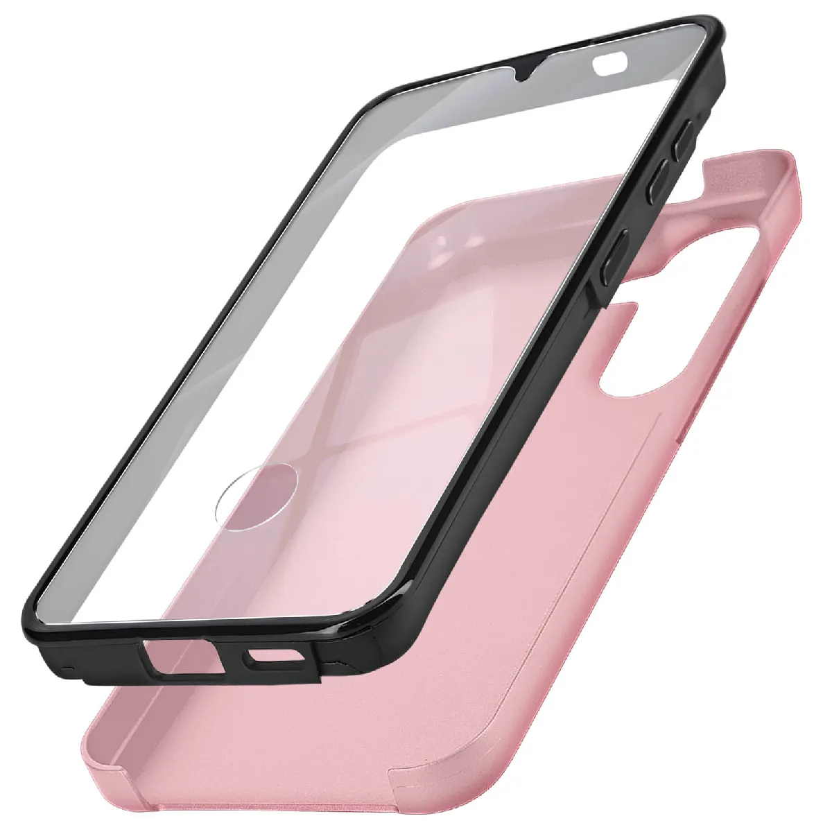Coque Intégrale Pour Samsung S24 Plus Rigide Et Avant Souple Tactile Rose Champagne
