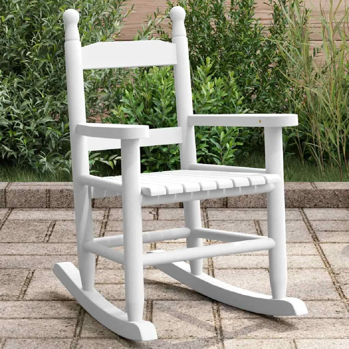 Chaise À Bascule Enfants Blanc Bois De Peuplier Massif Vidaxl