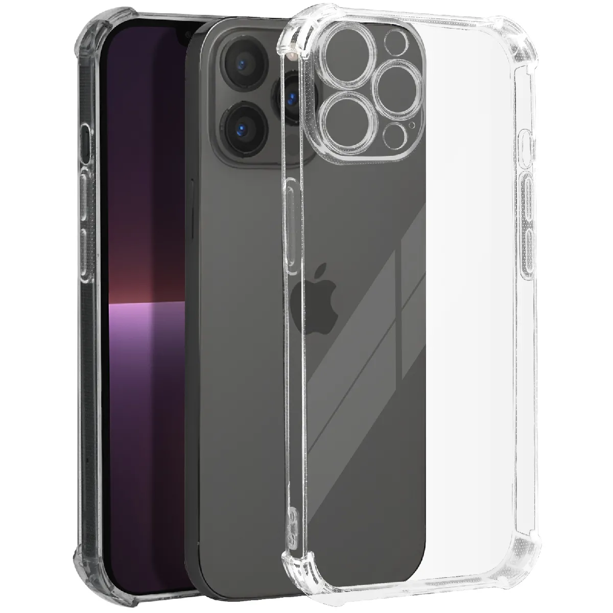Coque Pour Iphone 13 Pro Max Antichoc Flexible Coins Renforcés Transparent