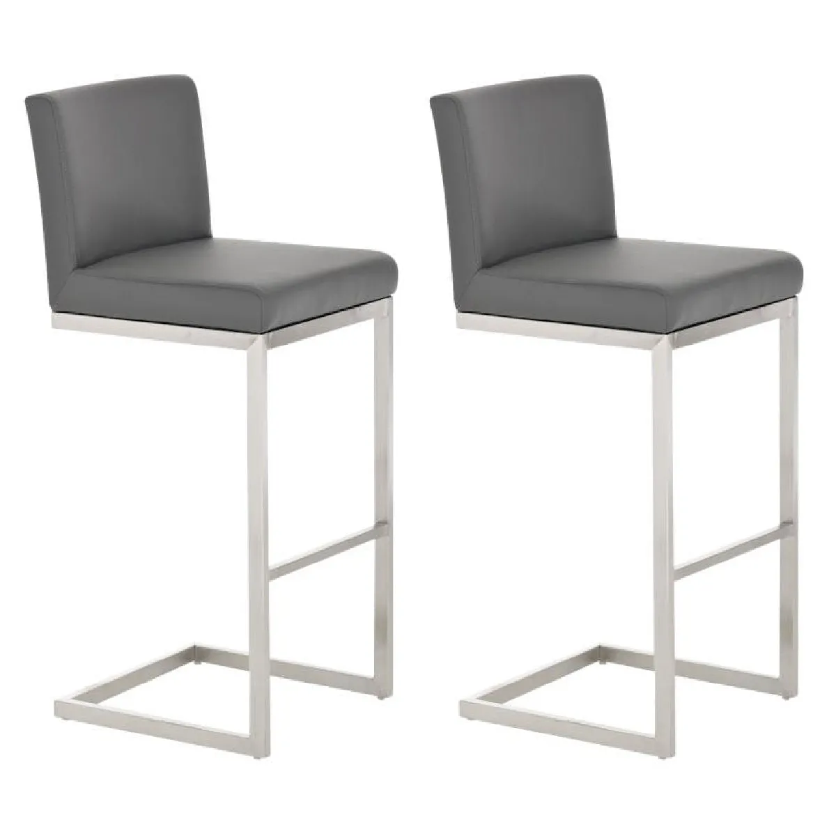 Lot De 2 Tabourets De Bar Design Moderne Support En Acier Inoxydable Assise En 10_0004387