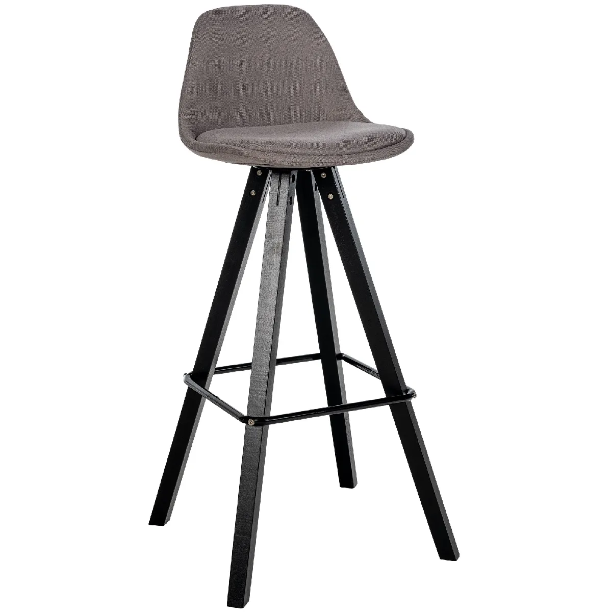 Tabouret De Bar Corbin Tissu Carré Noir Taupe