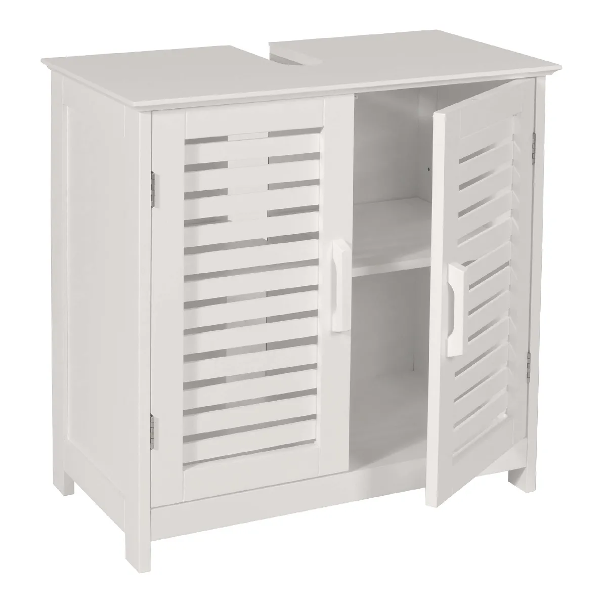 Decoshop26 Meuble sous-vasque bambou - Blanc