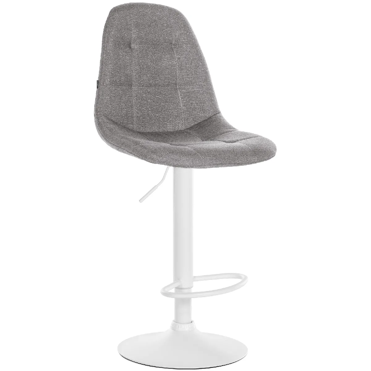 Tabouret De Bar X1 Avec Repose-pieds Hauteur Réglable Pivotant Assise En Tissu Gris Cadre 10_0004852