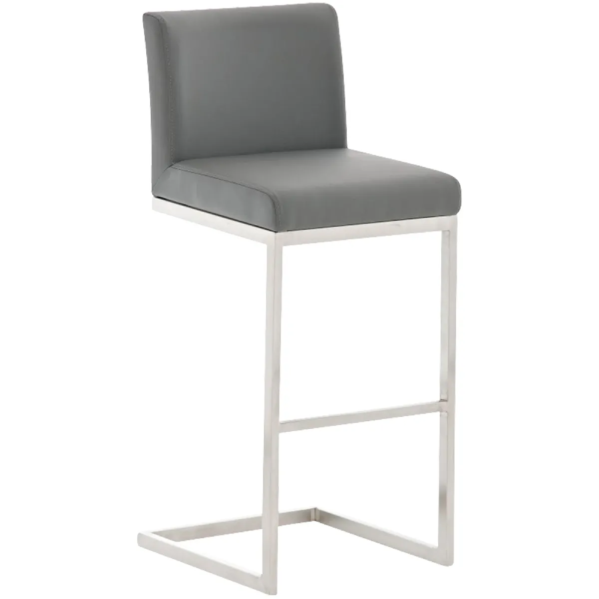 Tabouret De Bar X1 Design Moderne Support En Acier Inoxydable Assise En Pvc Gris 10_0005320