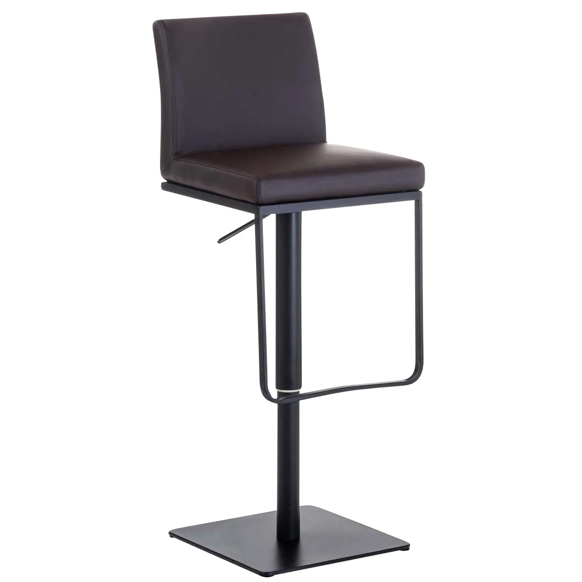 Tabouret De Bar X1 Avec Repose-pieds Plaque De Base Carrée En Métal Noir Assise 10_0005302