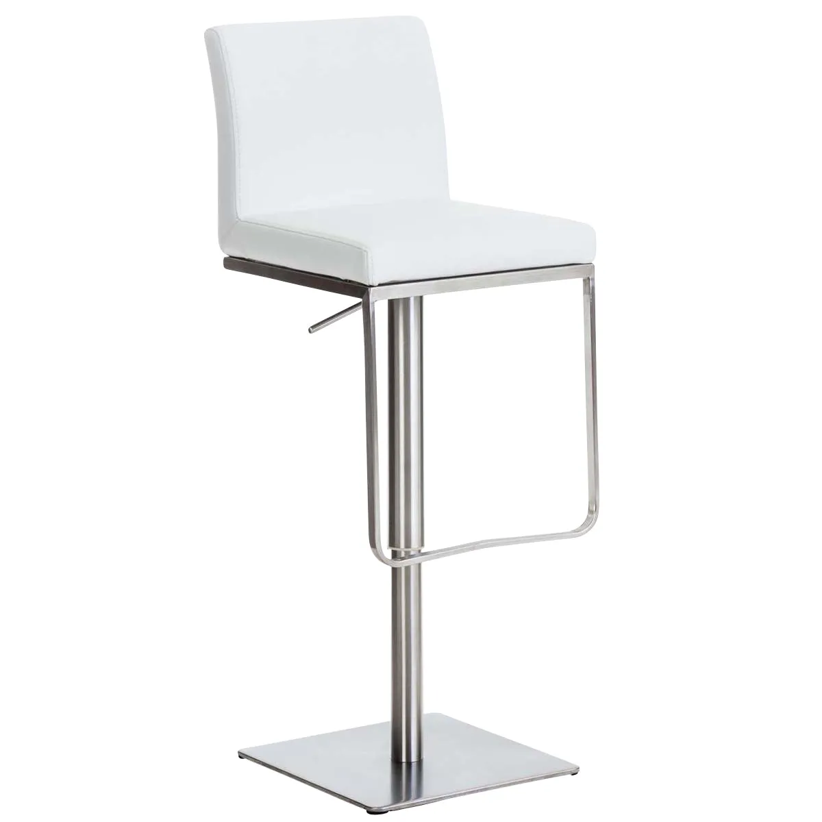 Tabouret De Bar X1 Avec Repose-pieds Plaque De Base Carrée En Acier Inoxydable Assise 10_0005309