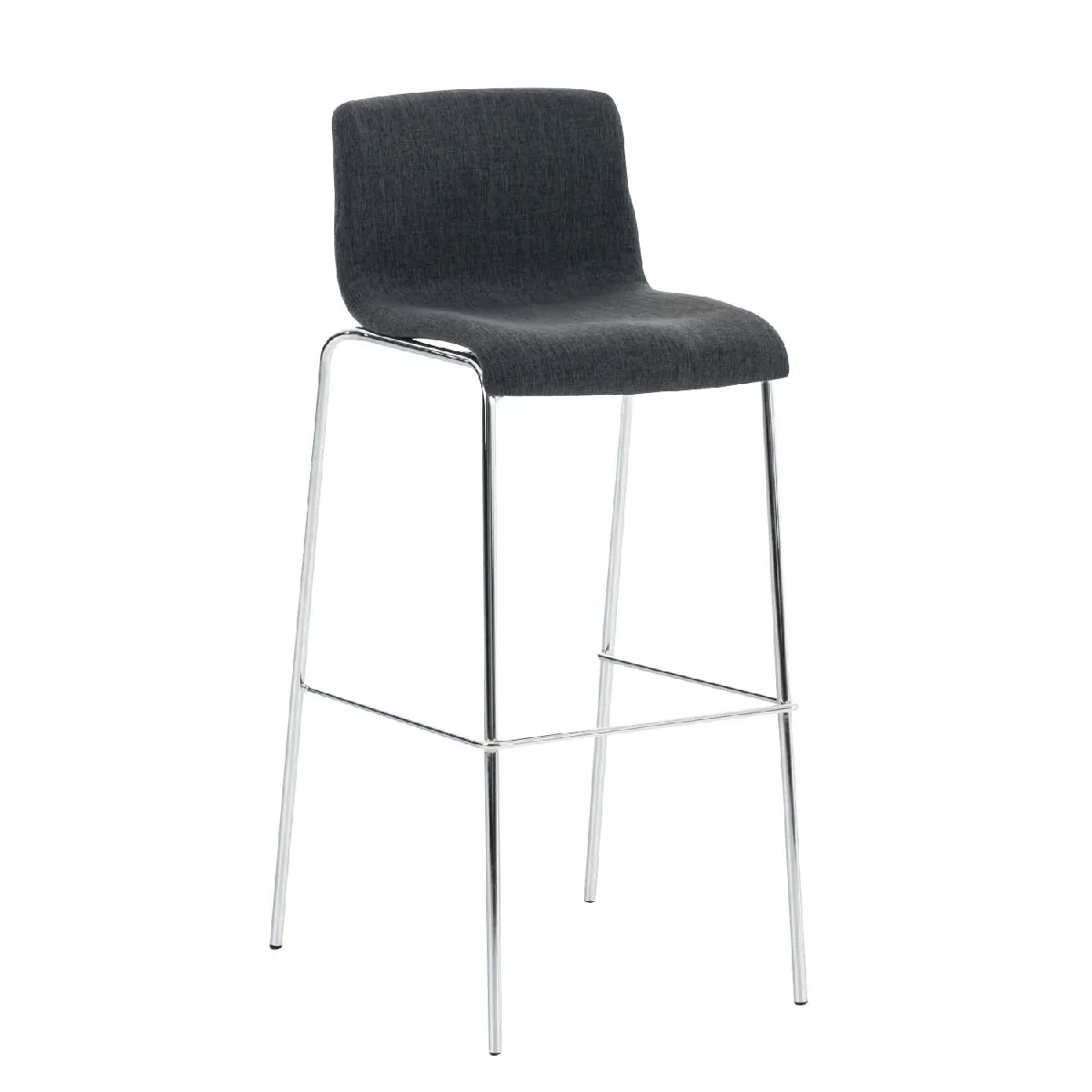 Tabouret De Bar X1 Design Moderne Repose-pied En Tissu Gris Foncé Sur 4 Pieds 10_0004949