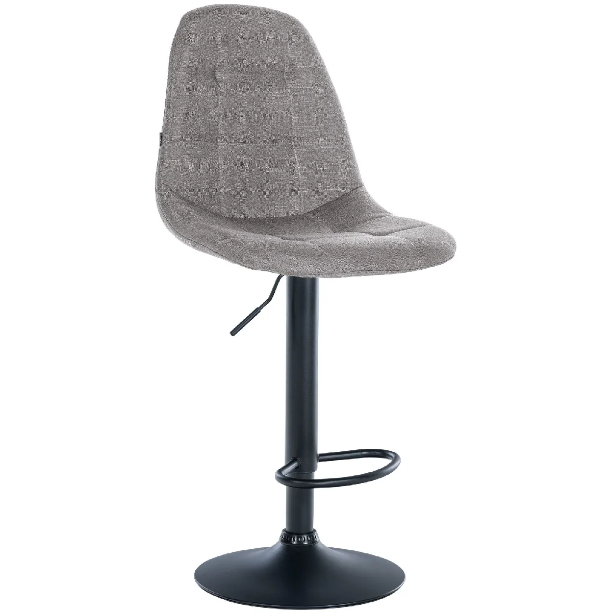 Tabouret De Bar X1 Avec Repose-pieds Hauteur Réglable Pivotant Assise En Tissu Gris Cadre 10_0004840
