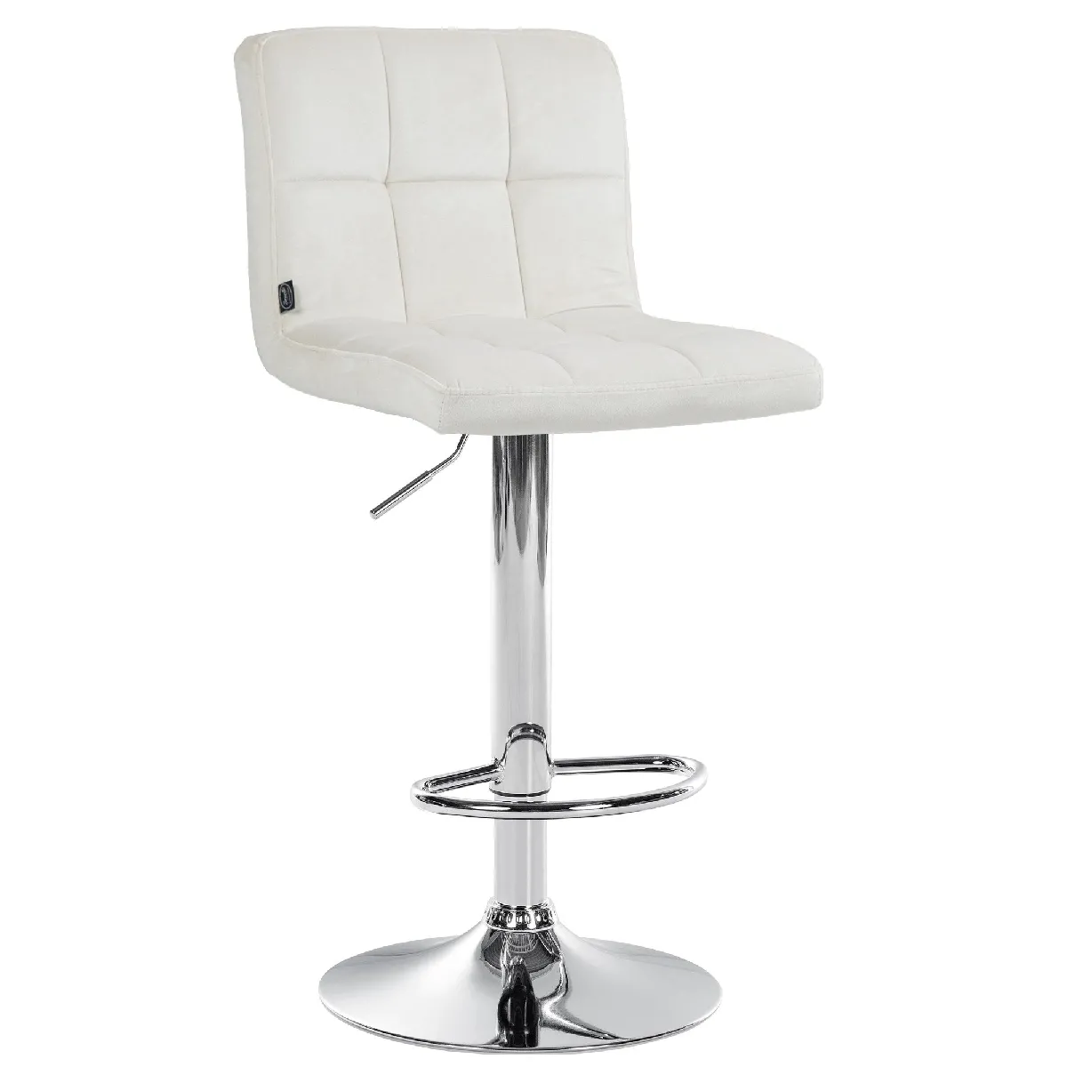 Tabouret De Bar Chaise Haute X 1 Avec Coutures Décoratives Carrées Assise En Velours 10_0005324